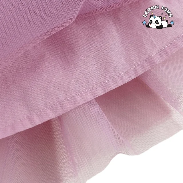 LEZONKIDS - Vestido de princesa de tule personalizável por atacado para meninas pequenas, sem mangas, estampado com flores para crianças de 2 a 14 anos